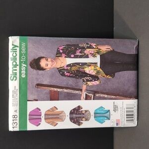 Simplicity 1318 Easy-To-Sew Uncut Sewing Pattern Women's Kimono Jacket XXS-XXL
